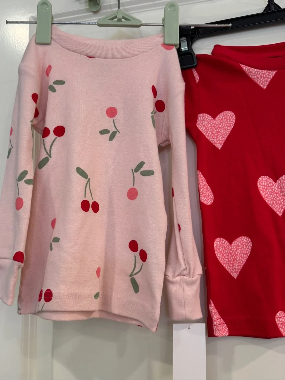 2- Carter's Baby Toddler Girl Shirts Red & Pink Hearts & Pink  & Cherries 18 Mo